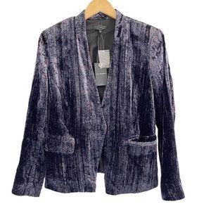 Lucky Brand Floral Crushed Velvet Blazer NWT Size 8